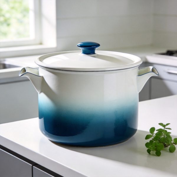Gradient Colored Enamel Stock Pot with Pour Spouts