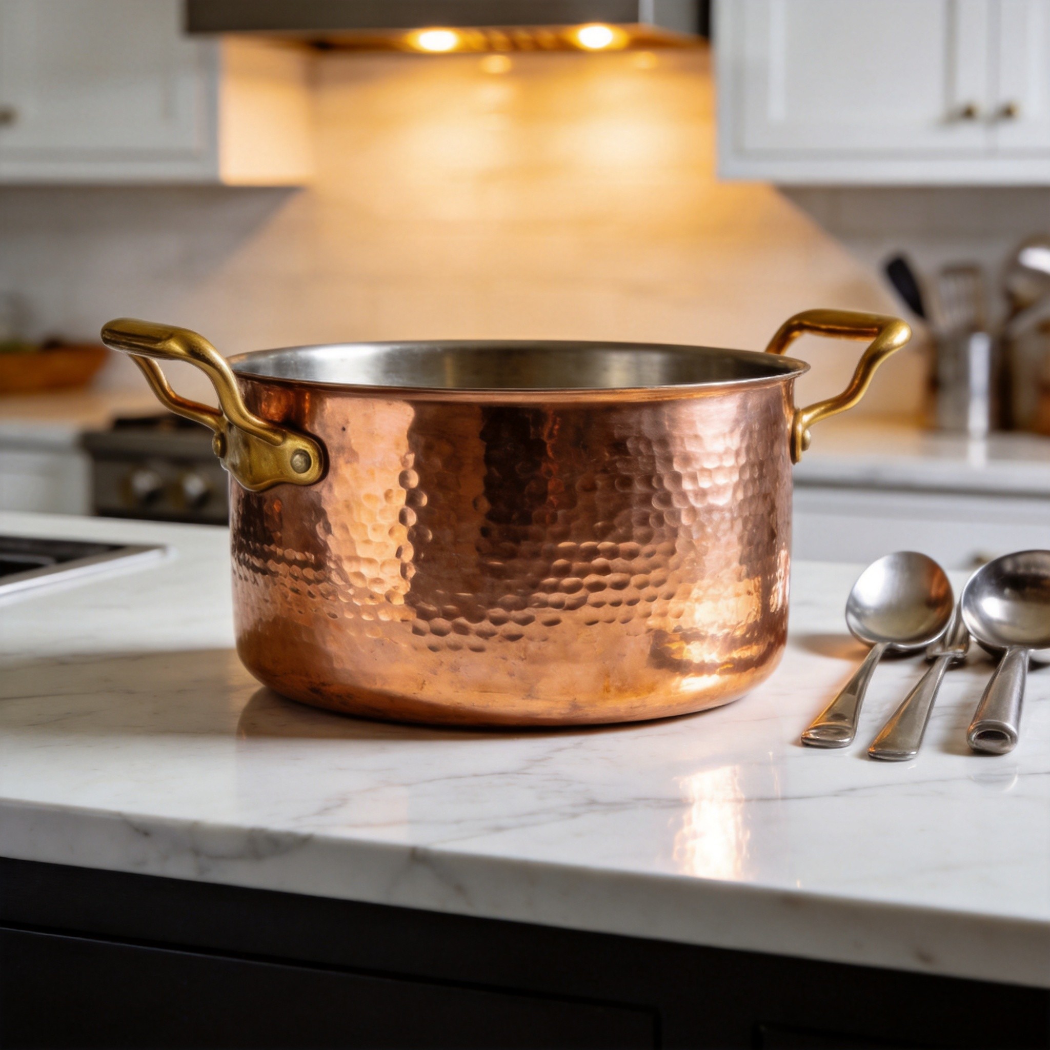 Hammered Copper Traditional Stock Pot
