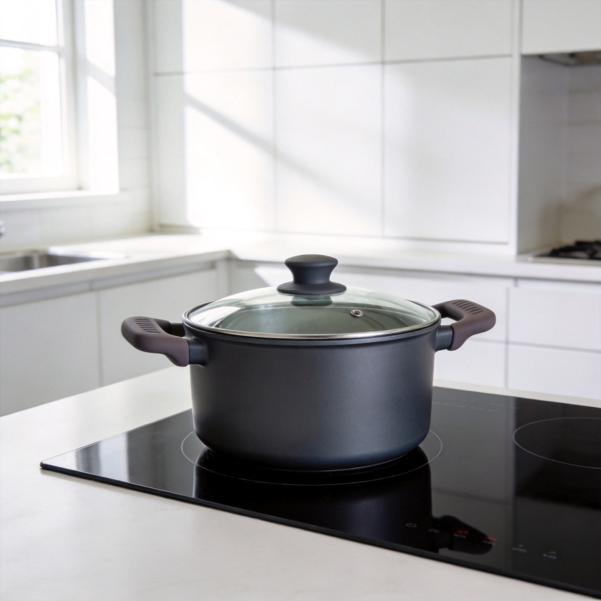 Hard Anodized Aluminum Induction Stock Pot