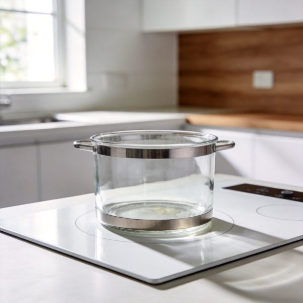 Glass Wall Borosilicate Stock Pot with Stainless Accents